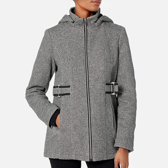 INTL D.E.T.A.I.L.S. SOFT CHIC ZIP JACKET COAT URBAN CAREER WINTER BLACK LARGE - Picture 1 of 9